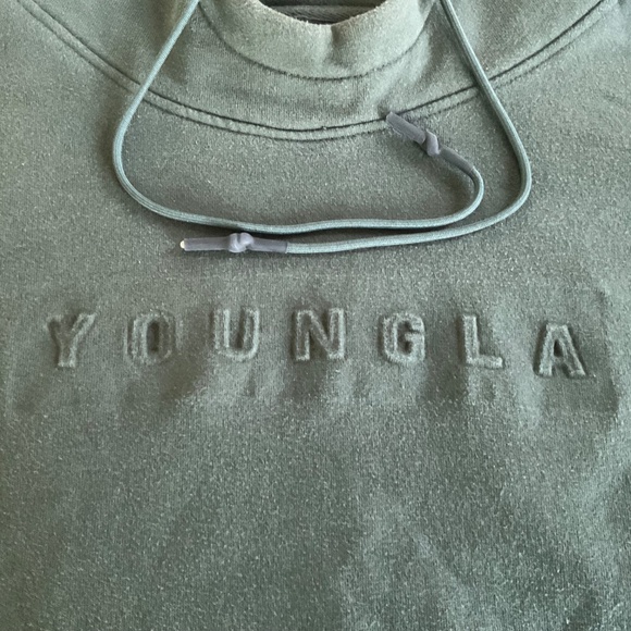 YOUNGLA Army Green Sweatshirt Hoodie Size Medium Unisex - Picture 4 of 9